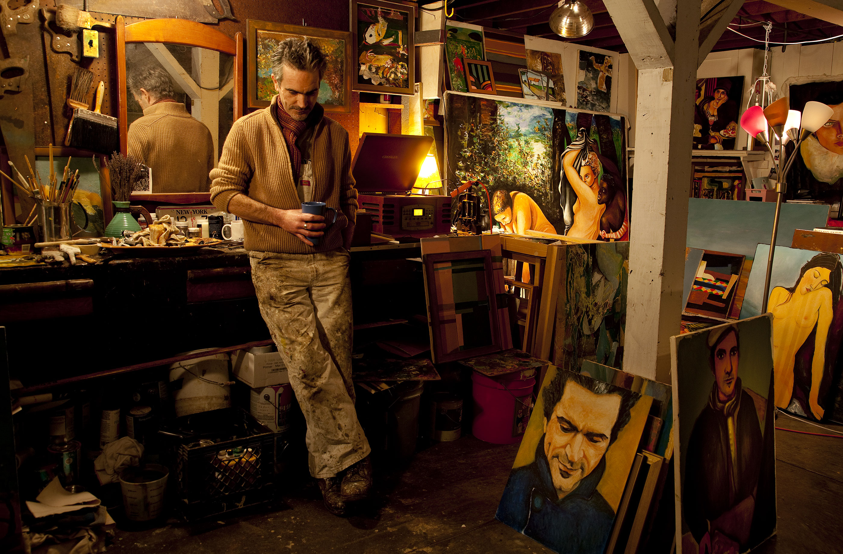 Painter Mark McMahon in Studio